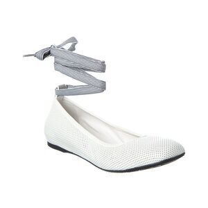Dior D-Journey Leather Ballerina Flat, White